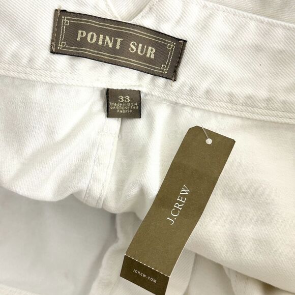J. CREW Point Sur Wide Leg Carpenter Jean 33 High Rise Cotton White NWT B47 - Picture 5 of 6